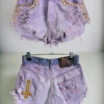 stud denim shorts
