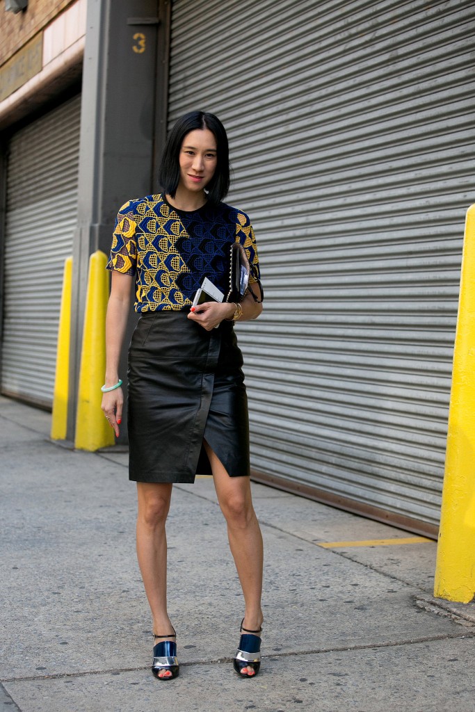 eva chen leather skirt
